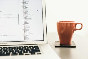 React dev environment with coffee cup